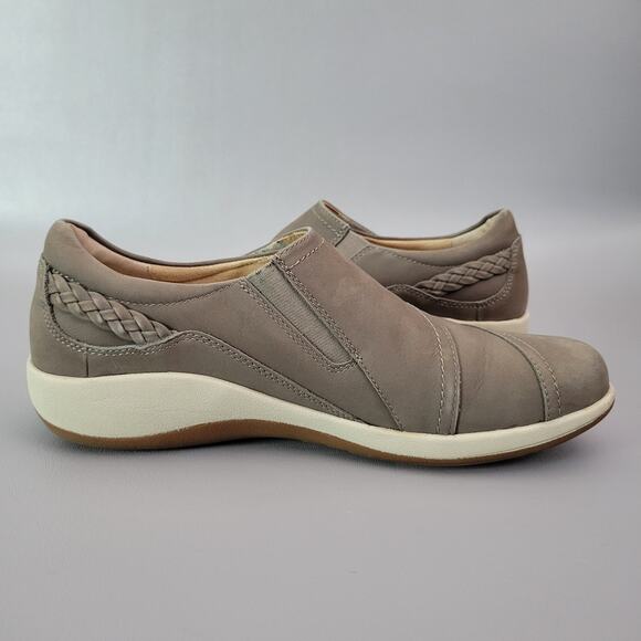 Aetrex Karina Women's Size 10 Leather Monk Strap Loafer Taupe Adjustable Flat - Picture 4 of 13